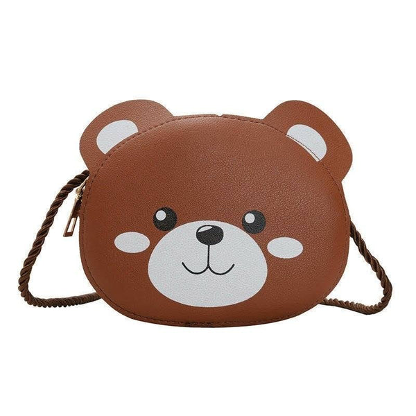 Cute Cartoon Brown Bear small kids purse girl children shoulder handbag