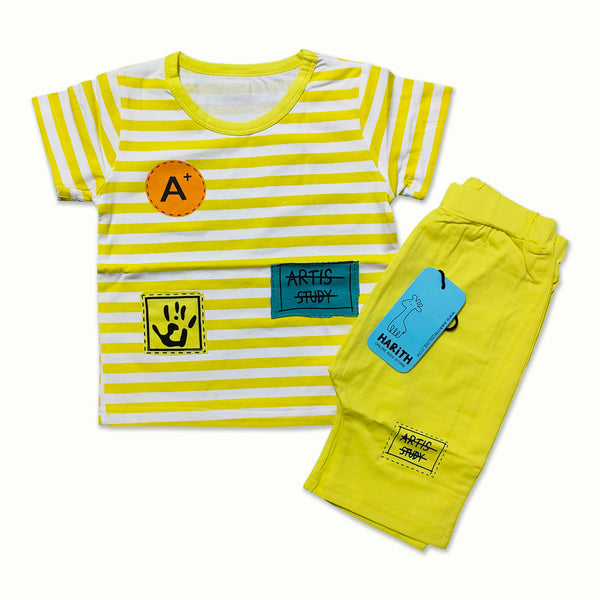 A+ lining Boy neeker shirt summer dress Yellow