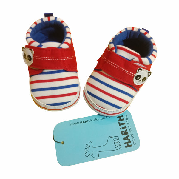 Panda Red White Blue winter boots for little kids