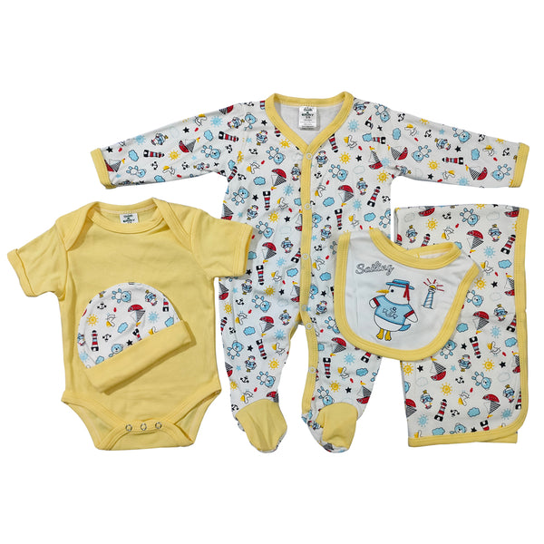 Sailing Duck Yellow white Newborn Clothing Starter Set