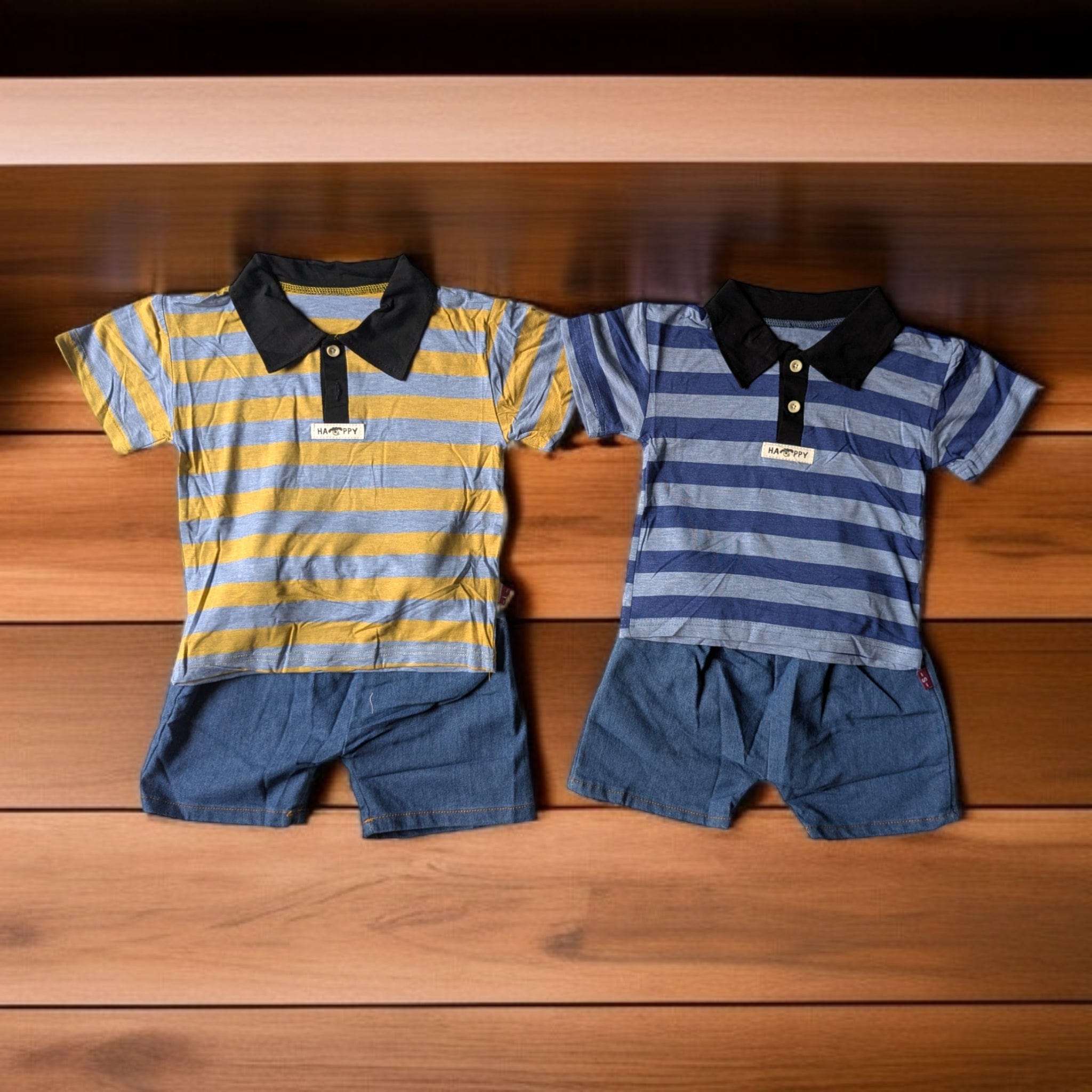Ultra-Soft 100% Cotton Striped Polo &amp; Shorts Set for Kids