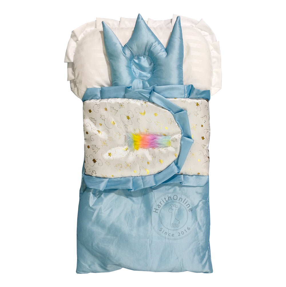 Little Prince Light Blue Newborn Sleeping bag Carry Nest