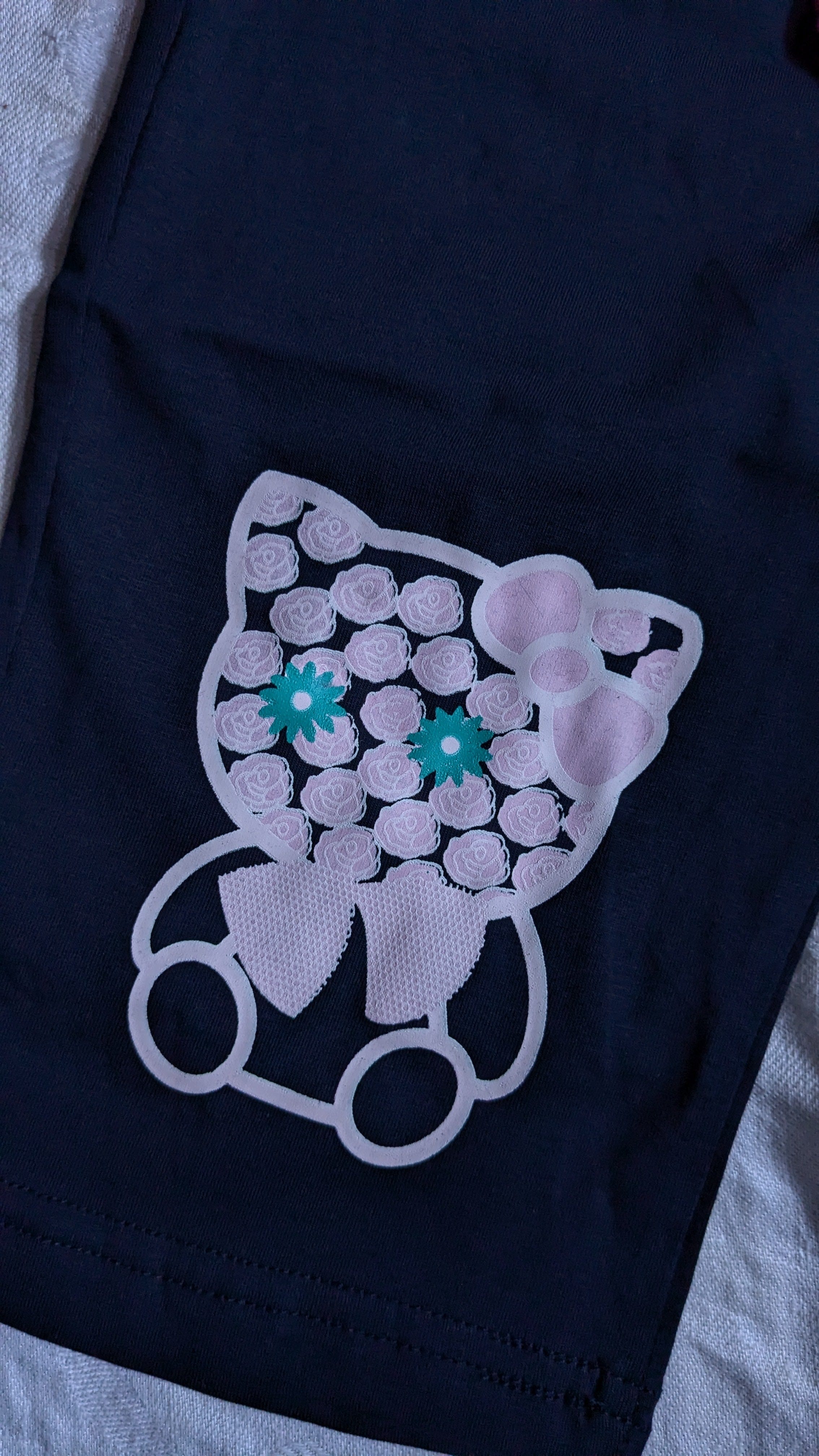 Party Girl's Outfit - Pink T-Shirt and Blue Shorts