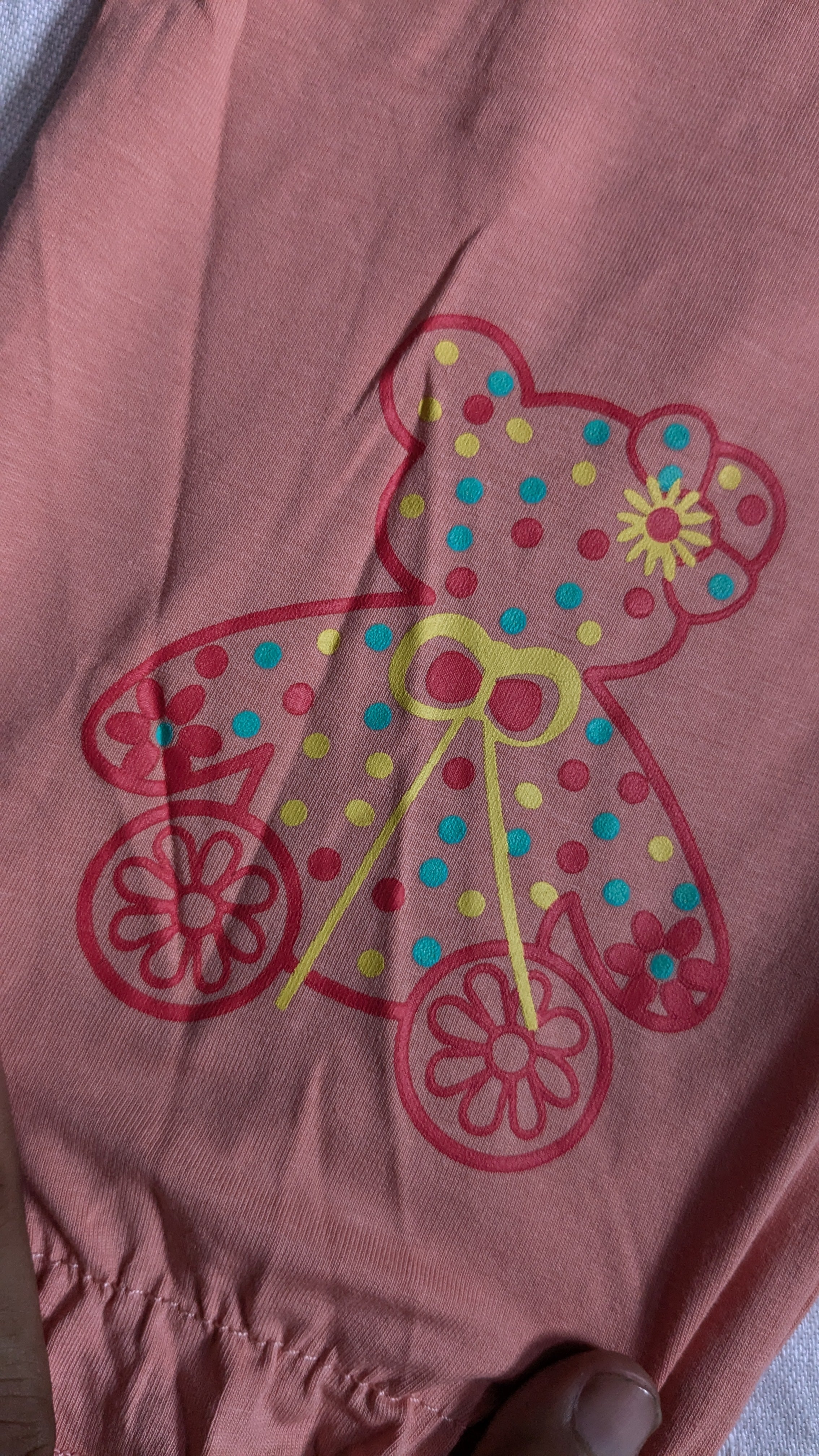 Adorable Pink and Grey Outfit for Girls - Teddy Bear Design