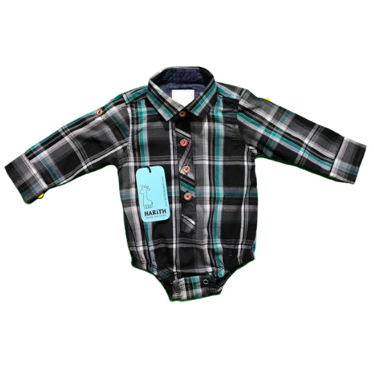 Cotton Check Bankers buttoned down long sleeve Boys Shirt