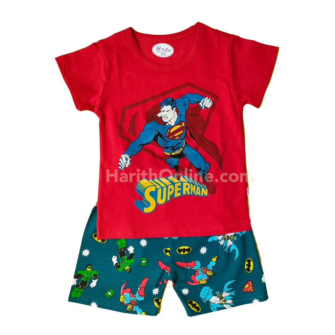 Superman Theme Summer Cotton Dress for Kids