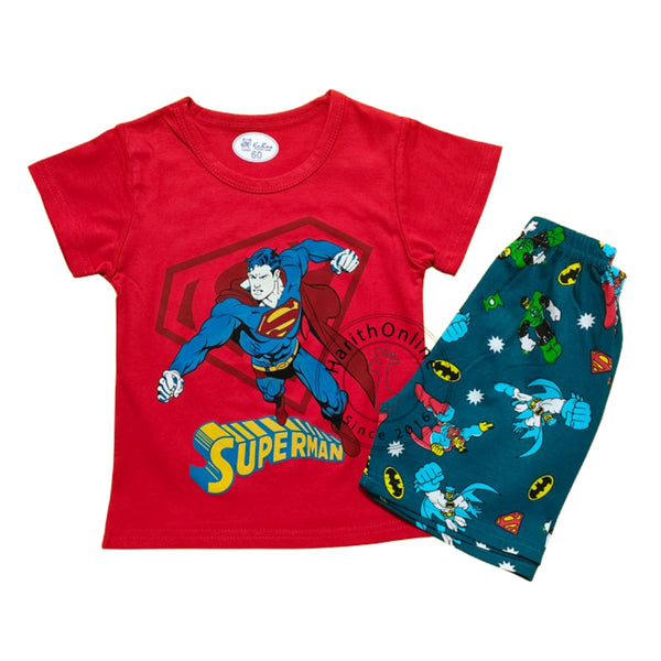 Superman Theme Summer Cotton Dress for Kids