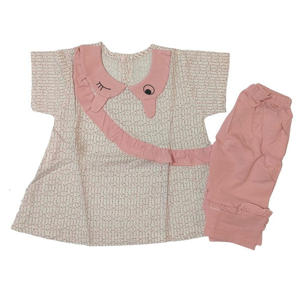Pink Bunny Frill Dress summer Girl 3-12 Month