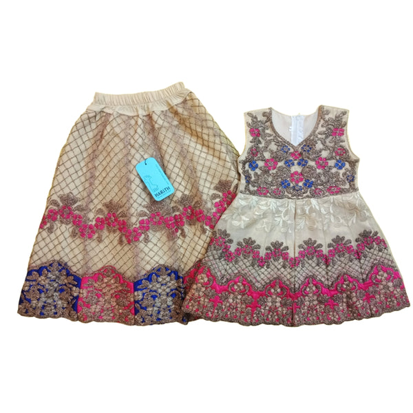 Offwhite Party wear Lehnga Dress For baby Girls