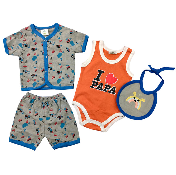 Newborn Disney Grey orange cars Clothing Set Summer