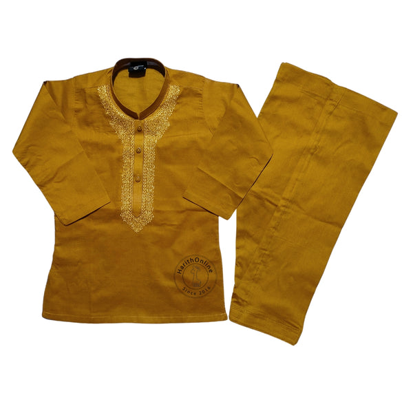 Yellow Embroidered Collar Kurta Shalwar