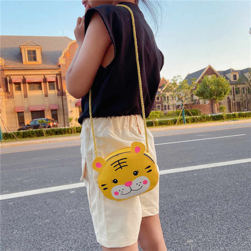 Cute Cartoon Yellow Tiger small kids purse girl children shoulder handbag
