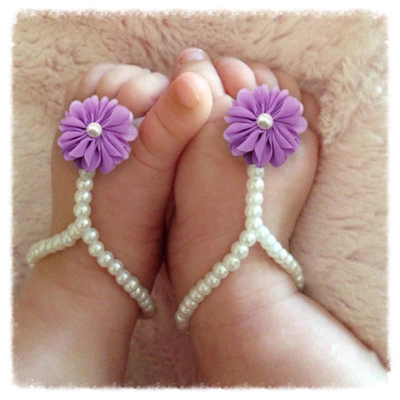 Baby pearls bare foot wear accessory Photography Props