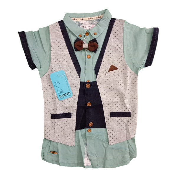 Boys summer Party wear Zy up Waist coat Added Shirt