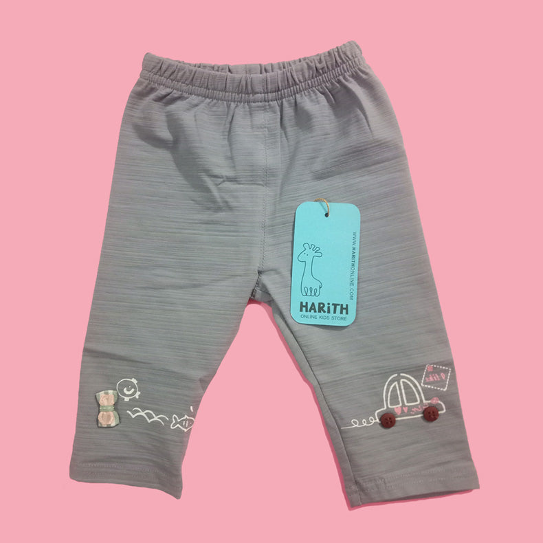 Gongziye newborn Baby Girl Cotton Trouser Grey