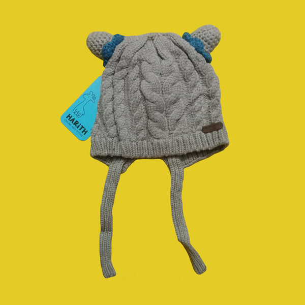 Cable Knit Winter Wool Cap for kids 6-12 month