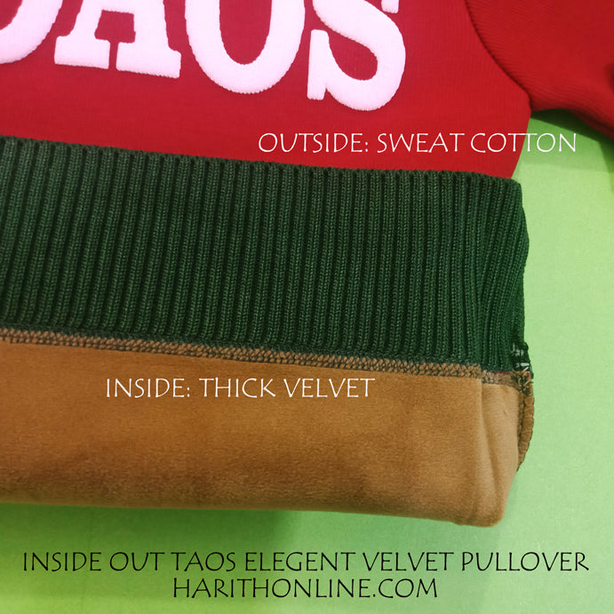 Toaos Dark Red Winter Plush velvet Sweat Pull over sweater for kids