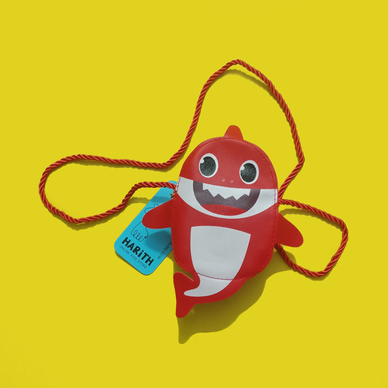 Cute Cartoon Red Baby Shark small kids purse girl children shoulder handbag