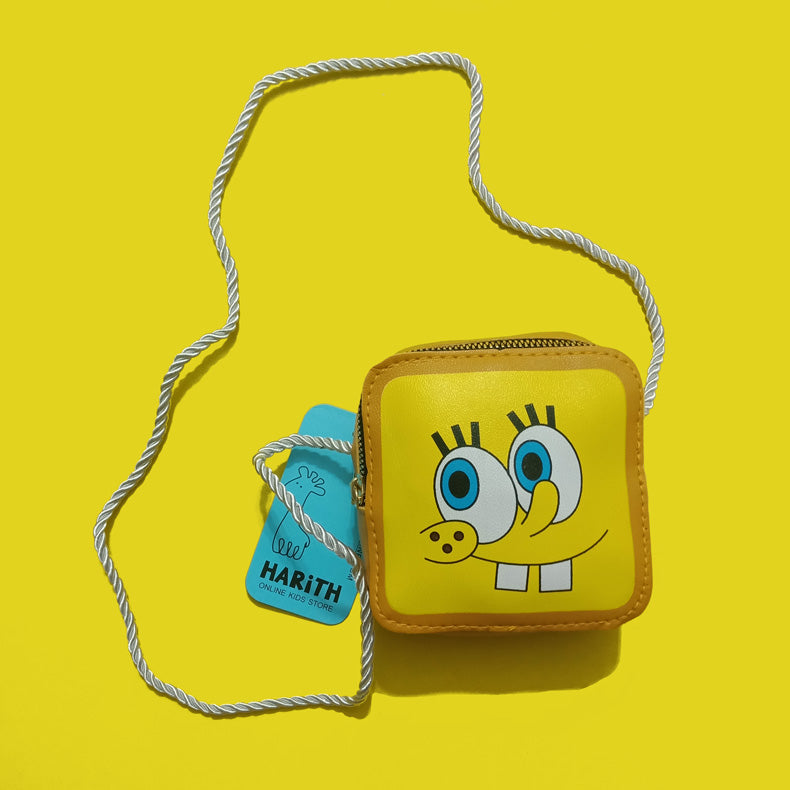 Cute Cartoon Spongebob Square small kids purse girl children shoulder handbag