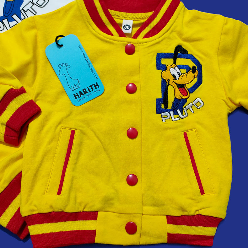 Pluto Smile Winter Sweat Cotton 3 piece Yellow dress for Kids