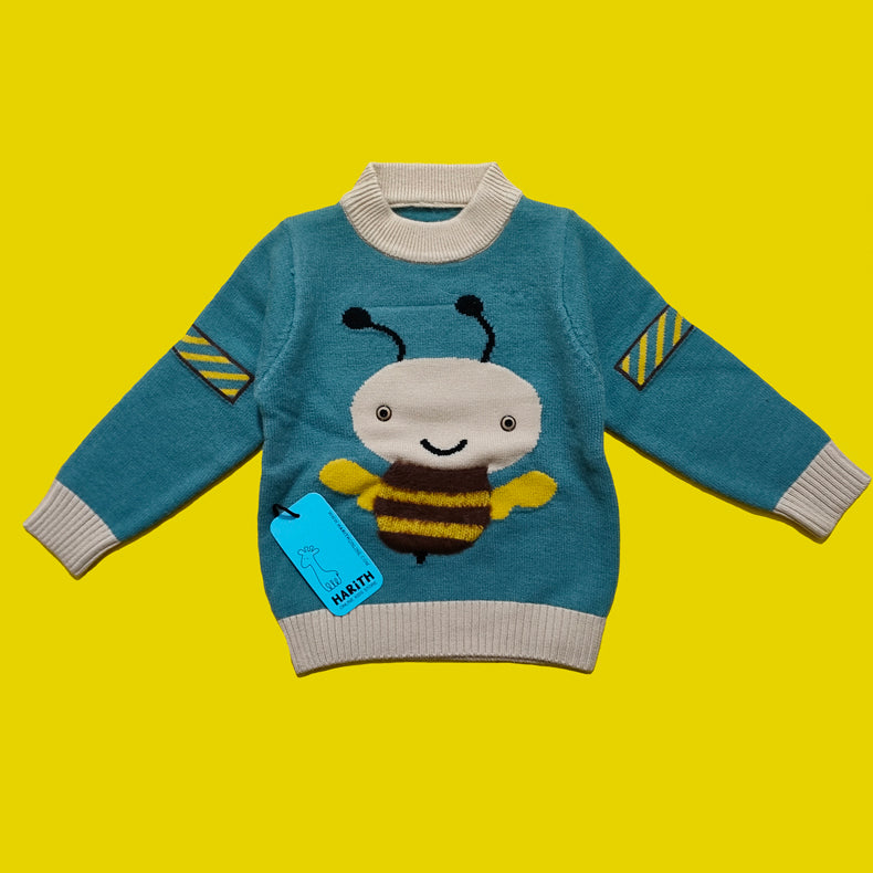 Honey Bee Kids Winter Sweater Pull Over Stylish Sleeves