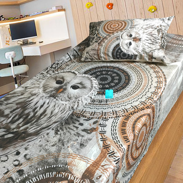 Wise Owl digital print Kids Room Bed Sheet
