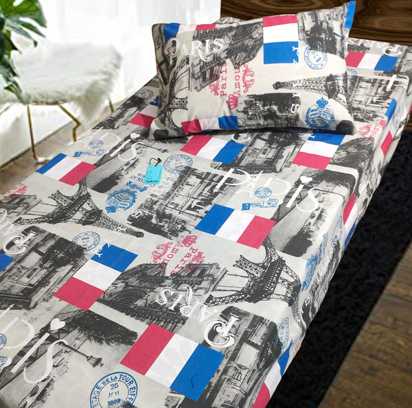 Paris Kids Room Single and Double Bed Sheet
