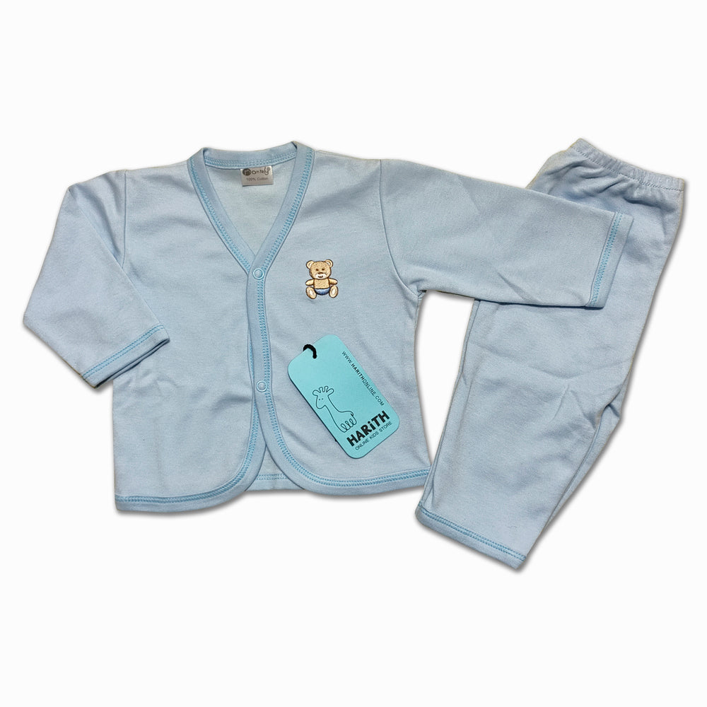 Newborn Baby organic Cotton Thai Trouser Shirt Dress Blue