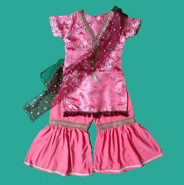 Little Girl Pink Gharara Dress