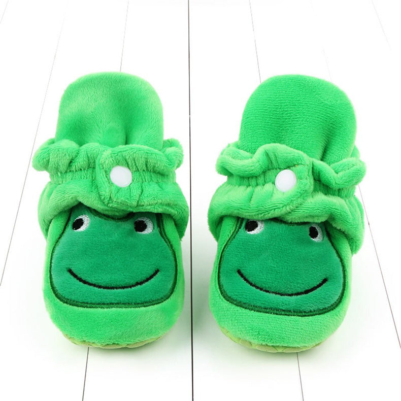 Green Velvet Cartoon Winter Cute High Boots