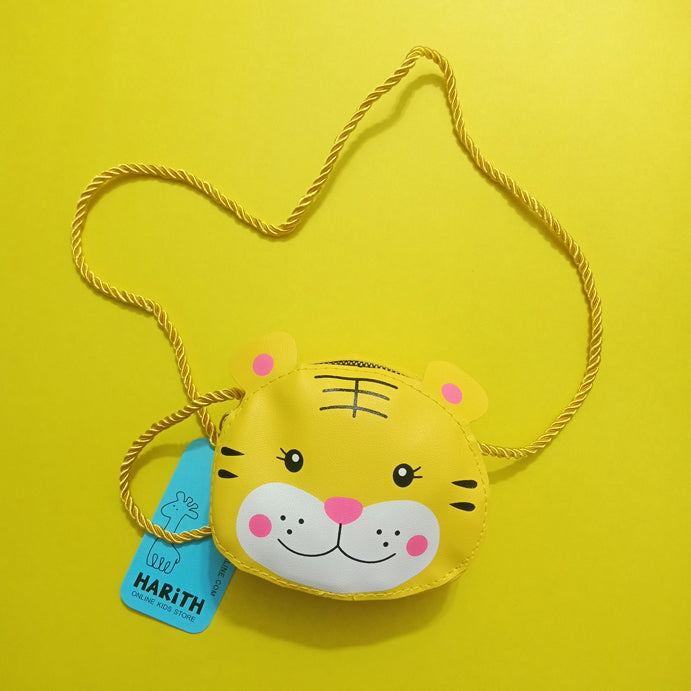 Cute Cartoon Yellow Tiger small kids purse girl children shoulder handbag