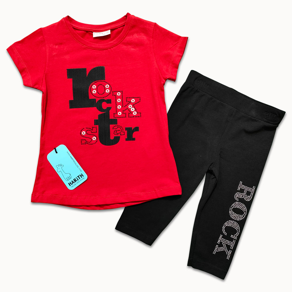 Rock Star Summer Cotton dress baby girls