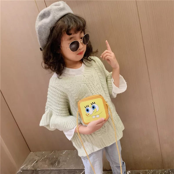 Cute Cartoon Spongebob Square small kids purse girl children shoulder handbag